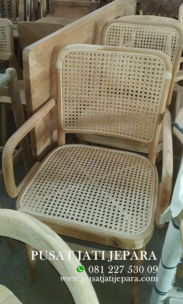 Kursi Cafe Jati Alesia Jok Rotan