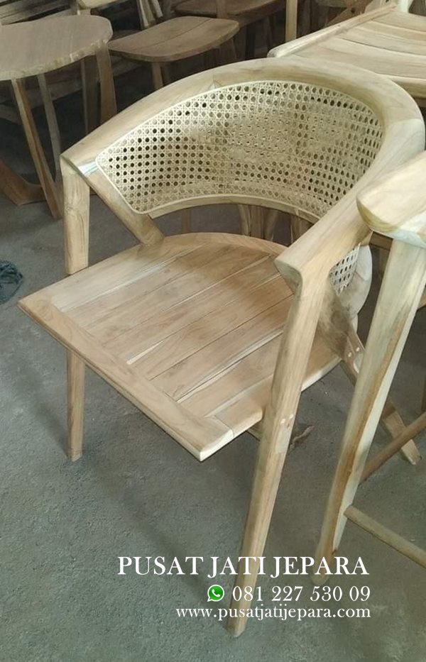 Kursi Cafe Murah Jati Sely Jok Rotan